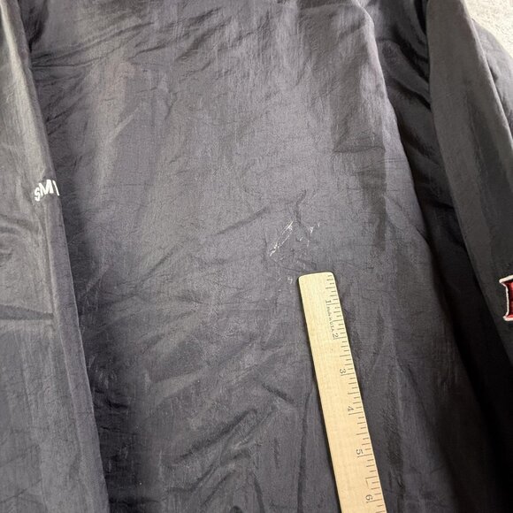 Fire Dept Pullover Jacket Mens Medium Black V Neck Windbreaker Lined Embroidered - Picture 6 of 16